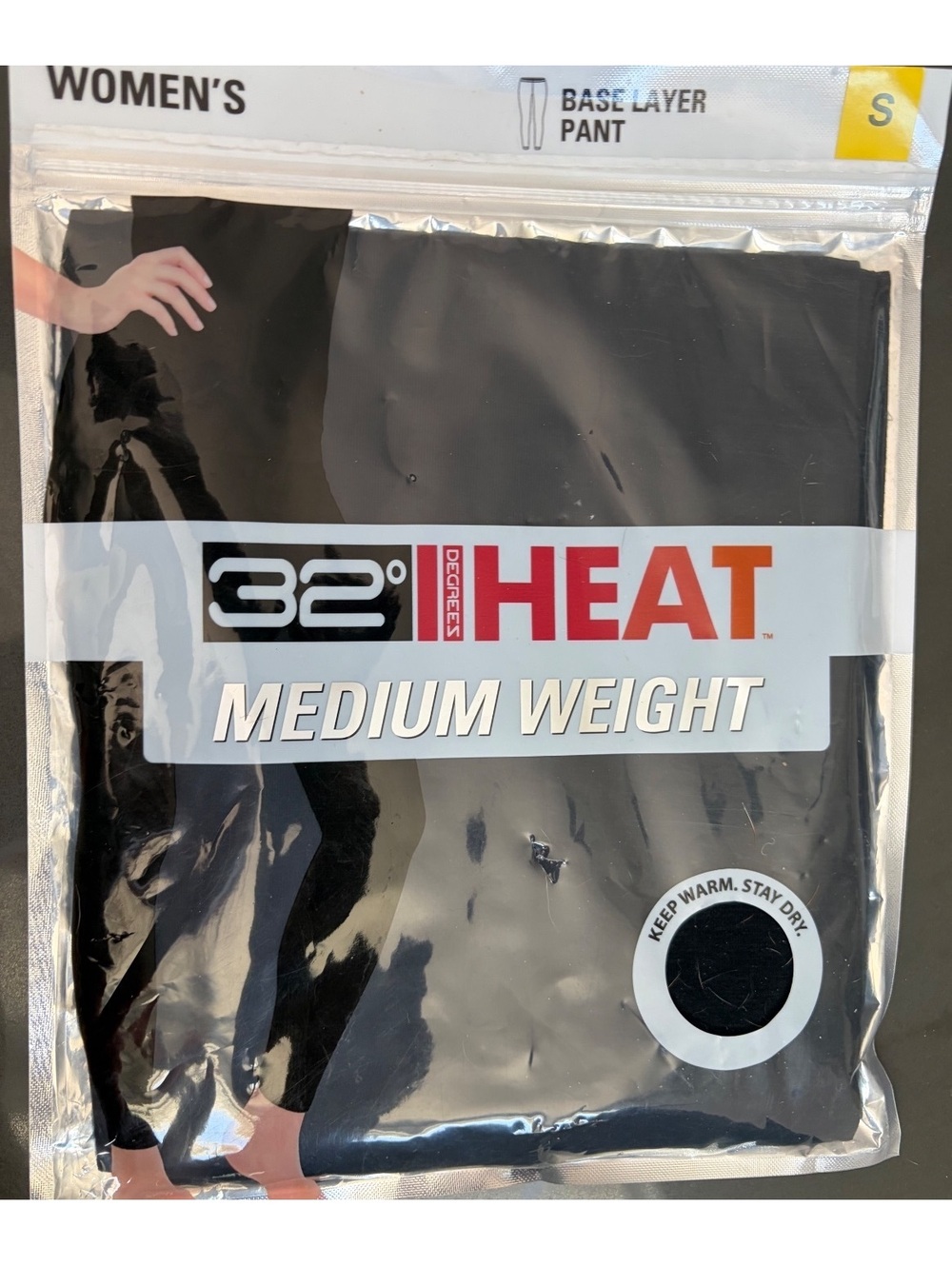 32 Degrees Heat Medium Weight Women's Base Layer Pant Size Small Black